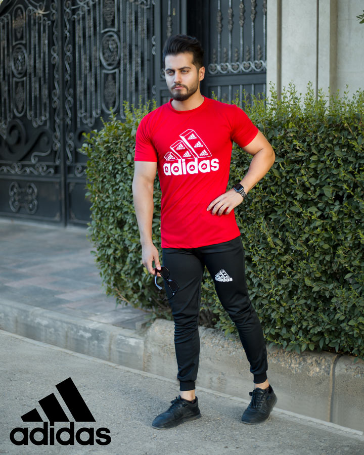 ست تیشرت وشلوار adidas مدل berkan (قرمز) - Image 4