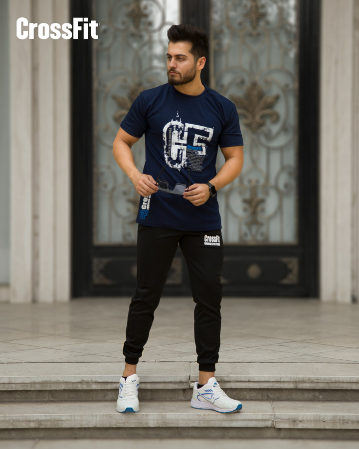 تیشرت شلوار مردانه مدل Crossfit (سورمه ای) - Image 3