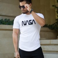 تیشرت مردانه مدل NASA (سفید)
