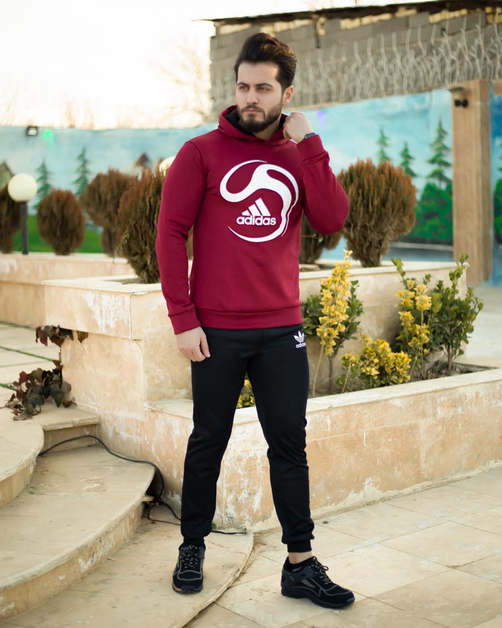 ست سویشرت و شلوار Adidas مدل Saroo (زرشکی) - Image 3