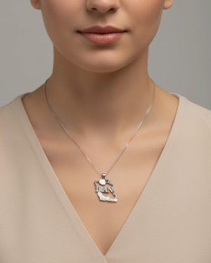 گردنبند نقره ای ایران کد 6495