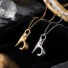 ست گردنبند قلبی طرح دست(نقره ای طلایی) کد6496