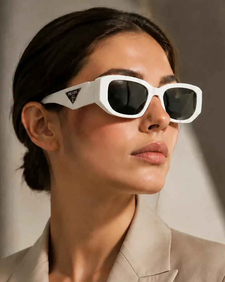 عینک اسپرت مدل PRADA ( فریم سفید ) کد 6523 - Image 4