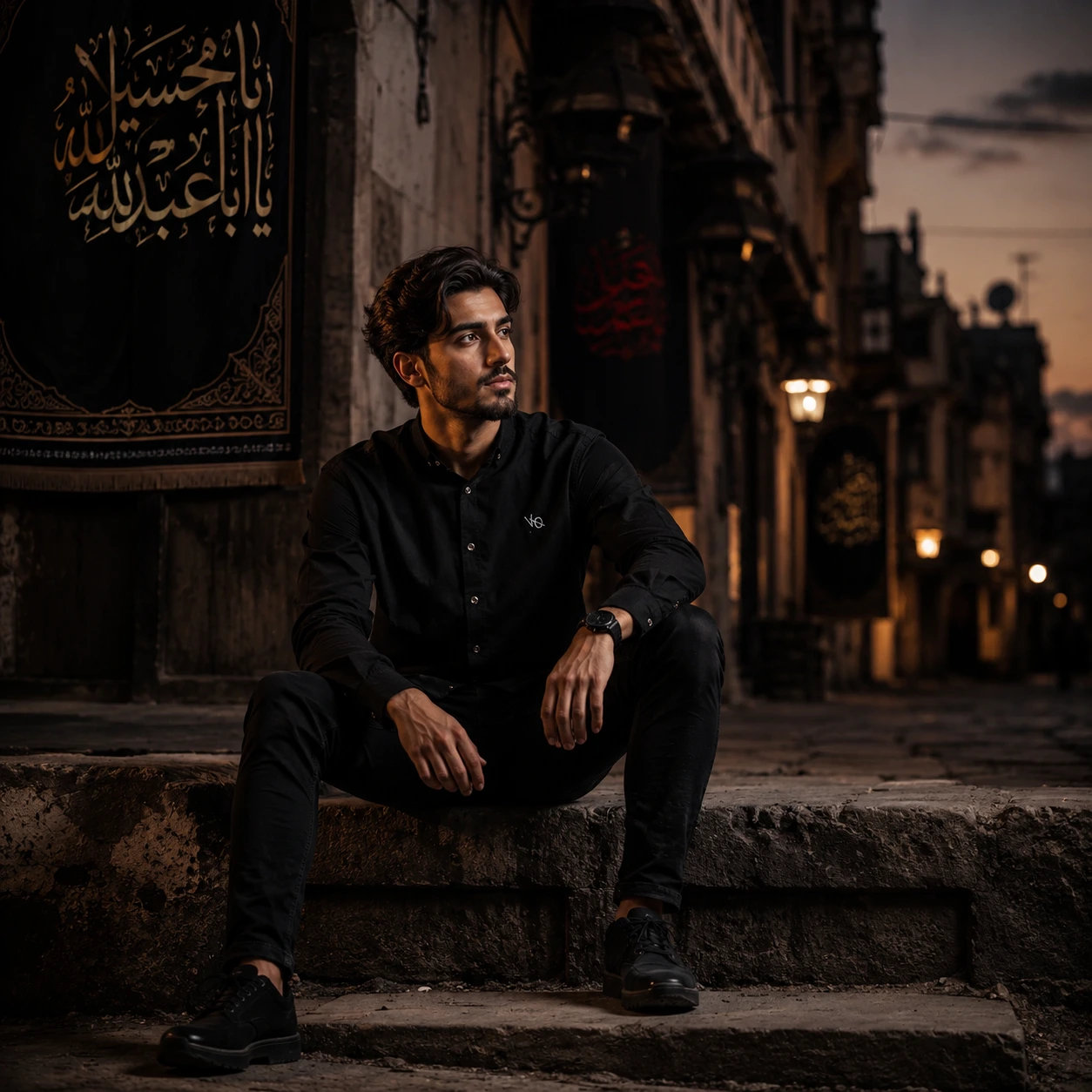 پیراهن مردانه مشکی مدل VQ - Image 9