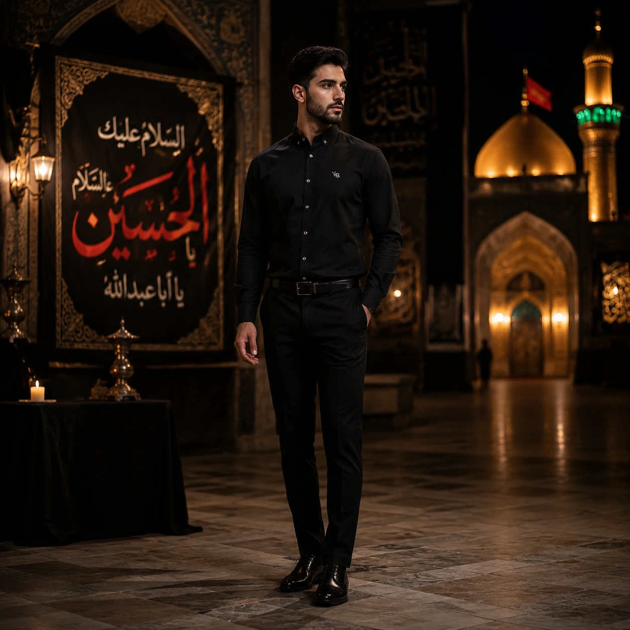 پیراهن مردانه مشکی مدل VQ - Image 10