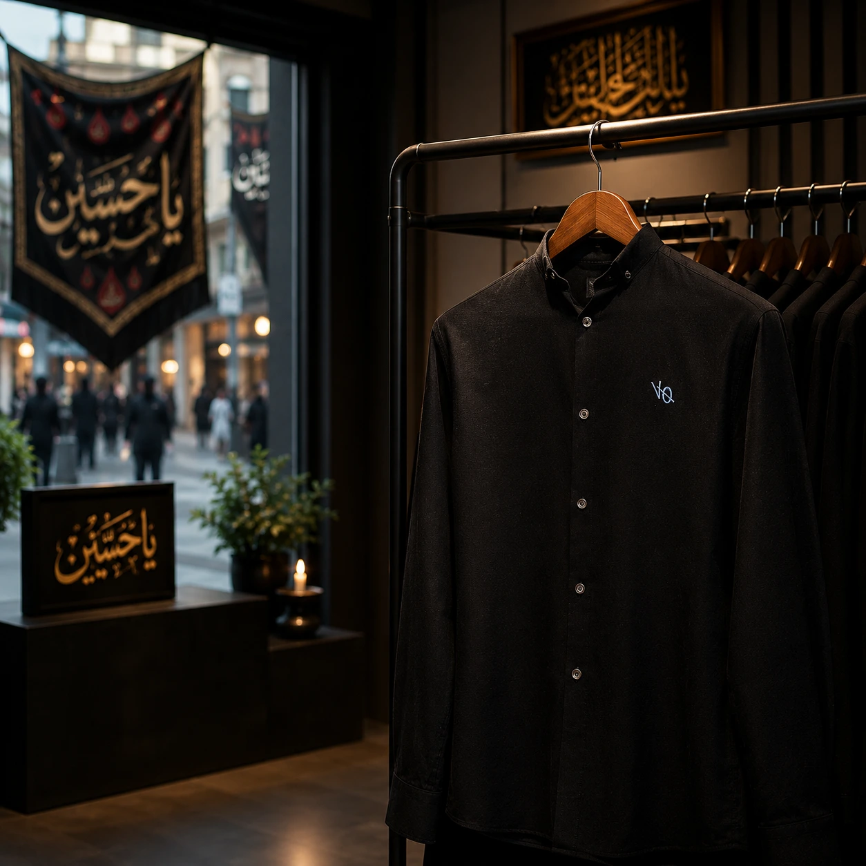 پیراهن مردانه مشکی مدل VQ - Image 7