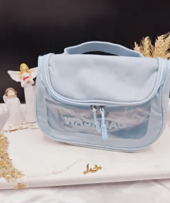 کیف آرایشی واشبگ بیضی آبی سایز بزرگ WASHBAG