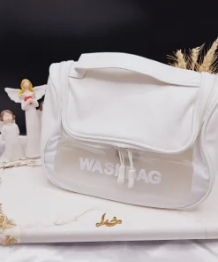 کیف آرایشی واشبگ بیضی سفید  سایز بزرگ WASHBAG