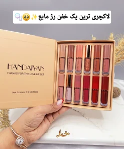 پک رژ لب مایع 12 عددی برند هندیان HANDAIYAN کد H1016
