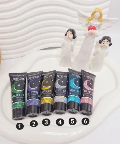 گلیتر مایع تیوپی طرح ماه و ستاره برند GLITTER کد 002