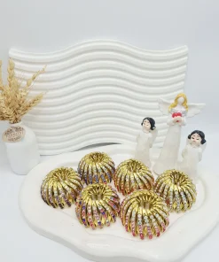 کلیپس چنگکی گوجه ای نگین دار طلایی