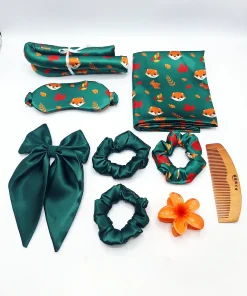 🌸✨️ست ساتن ال اکیس درجه ۱ خارجی مراقبت پوست و مو لوکس کیفیت دوخت بی نظیر 9 تیکه ( طرح روباه)🦊🥹