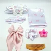 🌸✨️ست ساتن ال اکیس درجه ۱ خارجی مراقبت پوست و مو لوکس کیفیت دوخت بی نظیر 9 تیکه ( طرح پروانه)🐼🥹