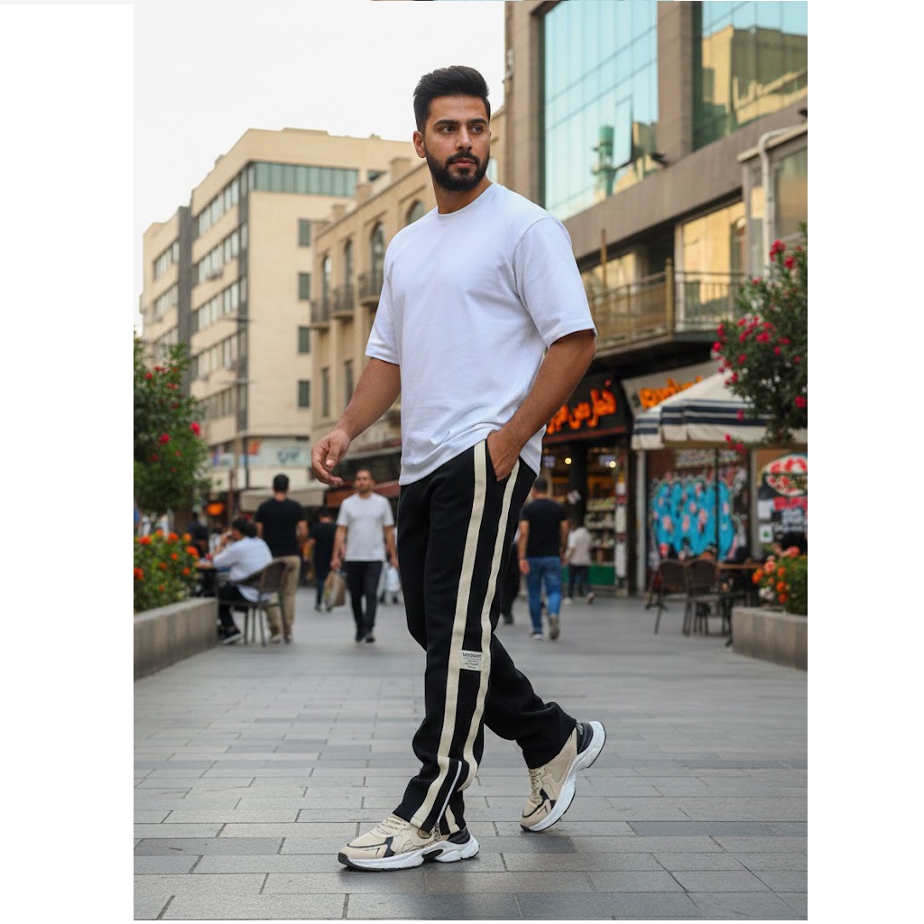 شلوار مردانه دونوار پایین زیپ مدل Alishan-مشکی - Image 4