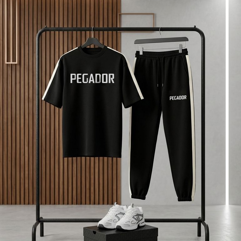 ست تیشرت و شلوار مردانه بنگال کش مدل Pegador-مشکی - Image 5