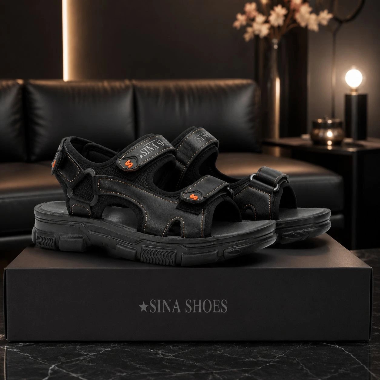 کفش صندل مردانه تابستانی مدل Sina Shoes -مشکی - Image 4
