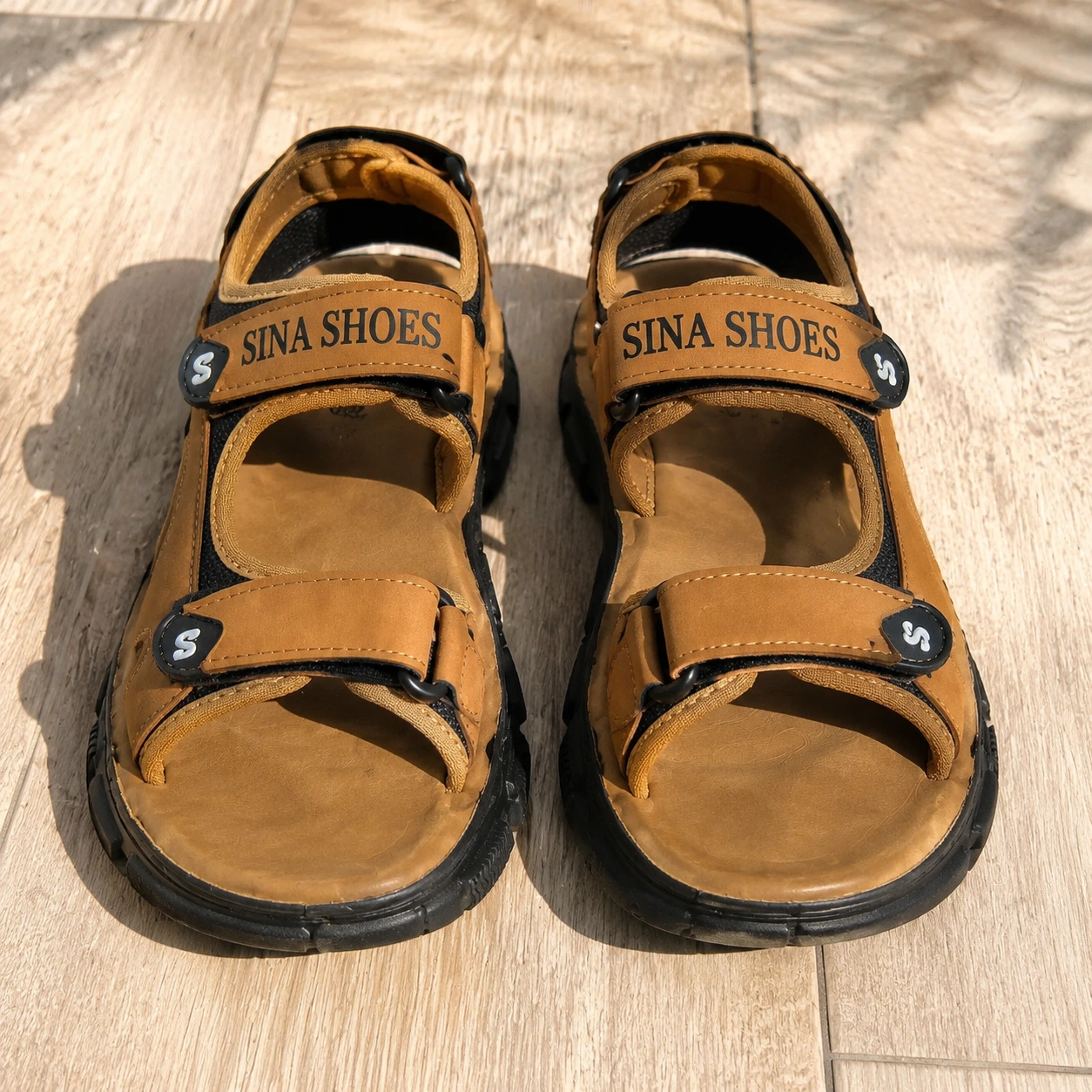 کفش صندل مردانه تابستانی مدل Sina Shoes -عسلی - Image 9