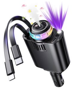 شارژر فندکی خودرو W&O مدل Starlight پنج کاره با رایحه افشانی و نورپردازی