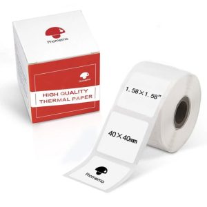 لیبل پرینتر حرارتی سایز 40×40 سفید مربع