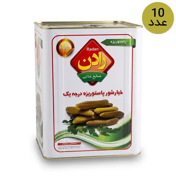 خیار شور سرکه ای ویژه رادن 10 حلب 8 کیلویی خالص اقساط