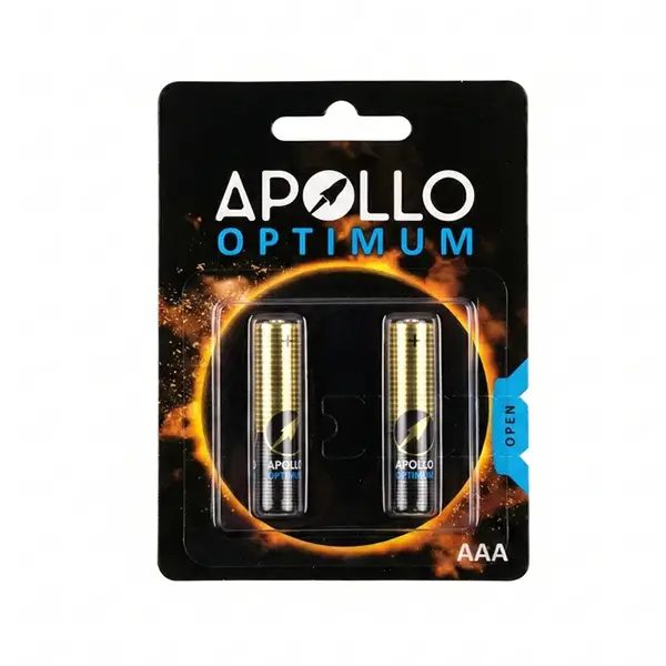 باطری نیم قلم الکالاین بسته 2 عددی مدل APOLLO OPTIMUM