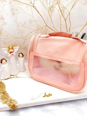 کیف آرایشی واشبگ بیضی صورتی سایز بزرگ WASHBAG
