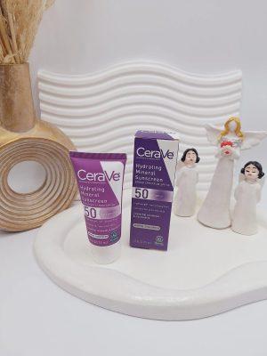 کرم ضد آفتاب معدنی آبرسان SPF 50 مناسب برای پوست های حساس برند سراوی Cerave حجم 75 میل کد 4239