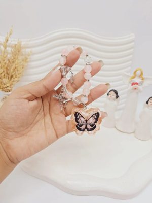 عطر صابونی مدل پروانه همراه دستبند مرواریدی کد 100220