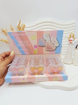 رژگونه دورنگ طرح قلبی برند BILLION BEAUTY کد ۰۷۷۷