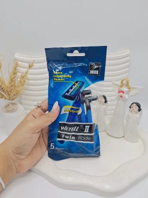 پک ژیلت 2 لبه بسته 5 عددی برند WETELLI کد 0311