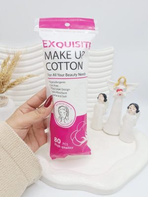 پد پنبه ای آرایشی 80 تایی ضد حساسیت برند MAKE UP COTTON کد 102