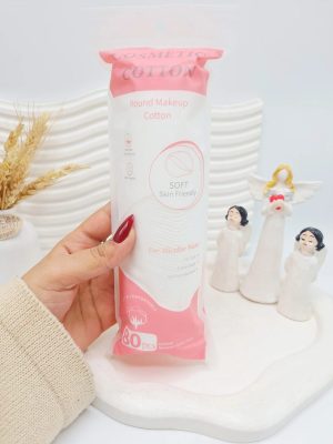 پد گرد پنبه ای آرایشی 80 تایی برند  COSMETIC COTTON کد 443