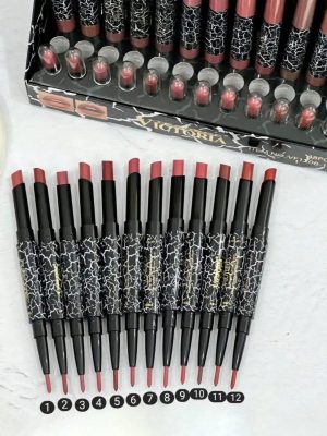 رژلب و خط لب دیفاینری دو سر پرطرفدار برند ویکتوریا VICTORIA کد 1447