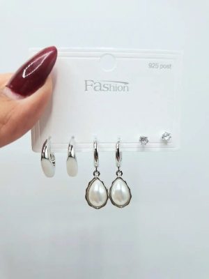 پک گوشواره 3تایی استیل طرح ششم