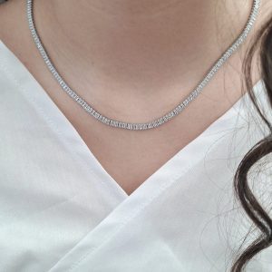 گردنبند جواهری تنیسی پرطرفدار فول نگین استیل طرح دوم