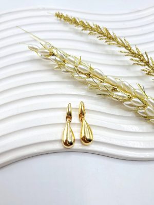گوشواره دو ردیفه رنگ طلایی
