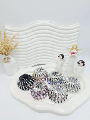 کلیپس چنگکی گوجه ای نگین دار نقره ای