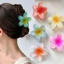 کلیپس مو فوق العاده زیبا و ترند پلومری رنگی طرح گل 🌸🥹