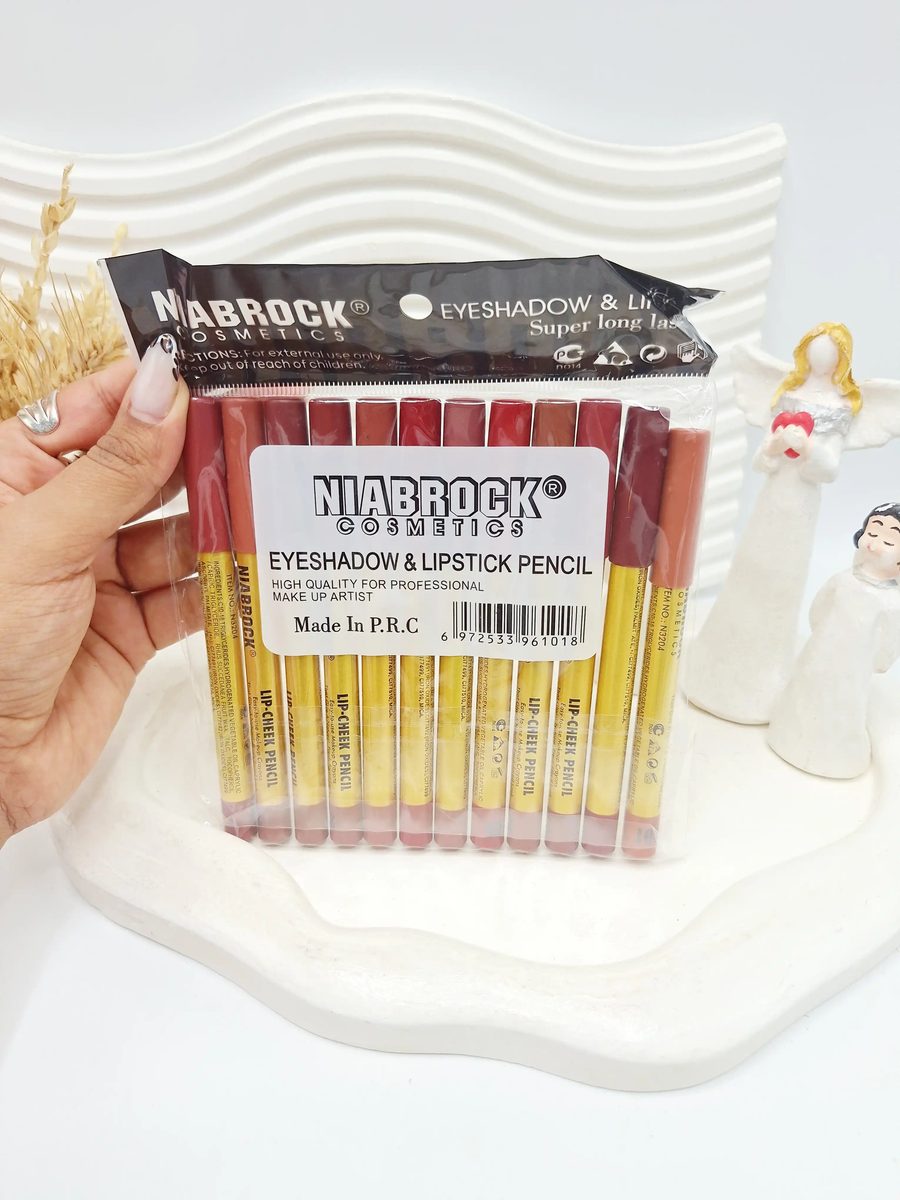 پک رژ مدادی ۱۲ تایی برند BROCK® کد 1018