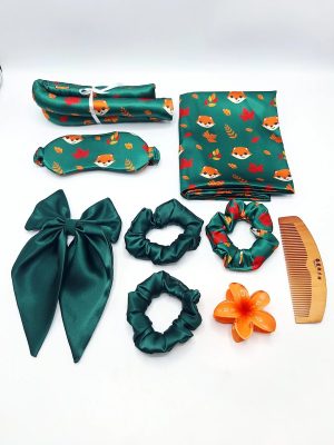 🌸✨️ست ساتن ال اکیس درجه ۱ خارجی مراقبت پوست و مو لوکس کیفیت دوخت بی نظیر 9 تیکه ( طرح روباه)🦊🥹