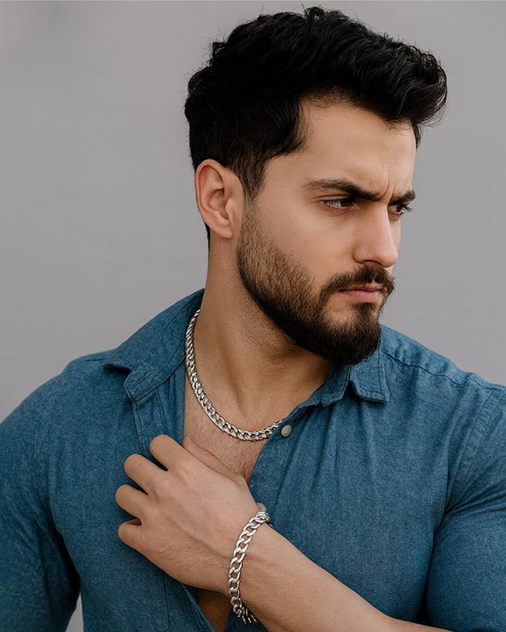 ست گردنبند و دستبند Cartier مدل zar (نقره ای)