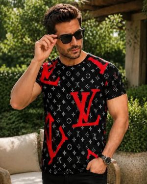تیشرت مردانه طرح LV (قرمز) کد 6528