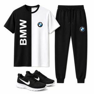 پکیج ست تیشرت شلوار bmw مردانه مدل Noman  کفش ورزشی مدل Pavlo