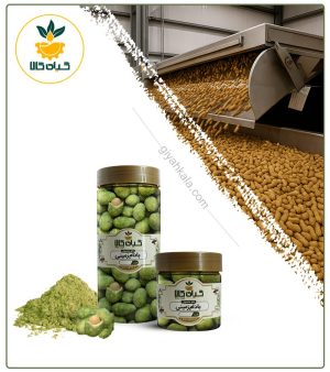 مغز بادام زمینی با روکش پیاز و جعفری بسته بندی