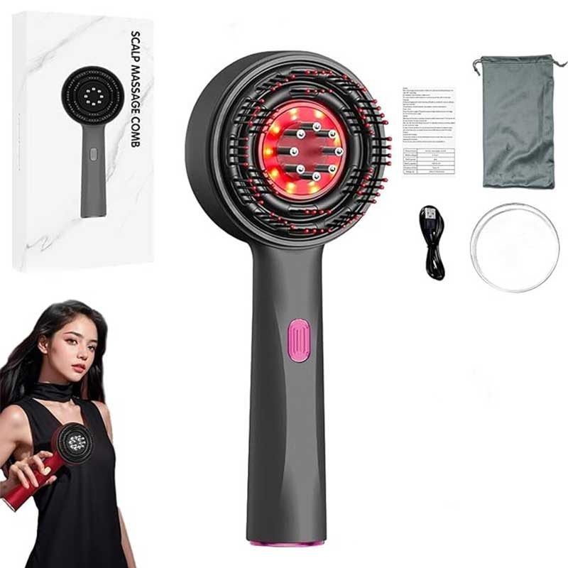 شانه ماساژور اسکالپ سر و روغن تراپی یه همراه مخزن