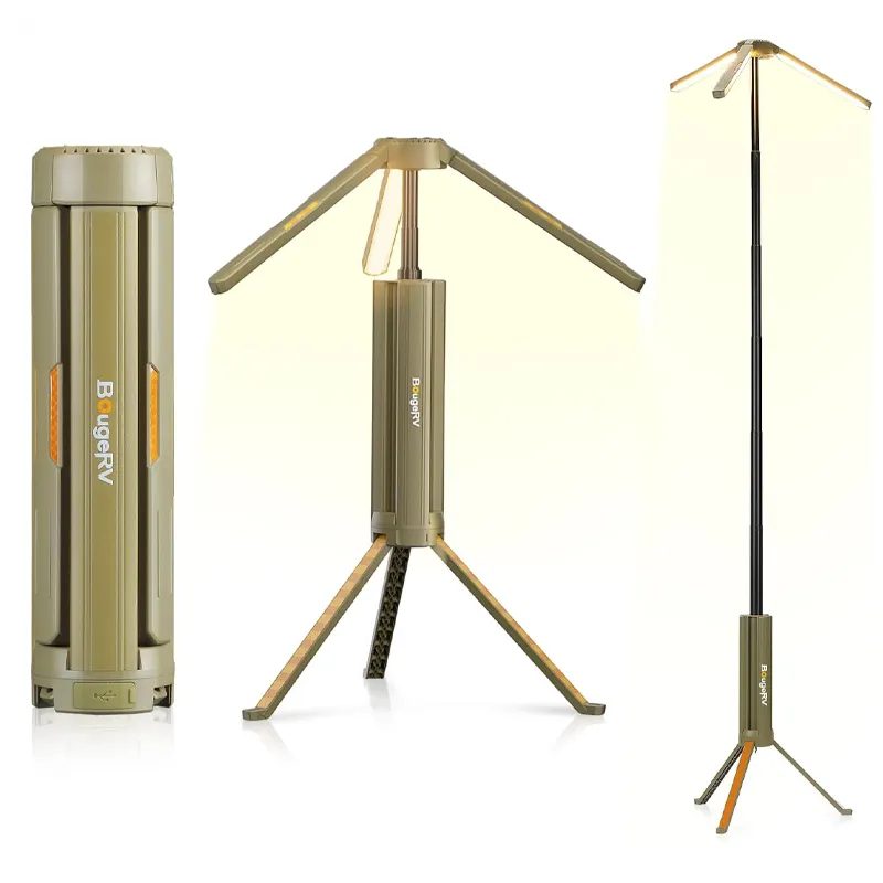 چراغ کمپینگ تلسکوپی شارژی BougeRV ظرفیت 15600 میلی‌آمپرساعت