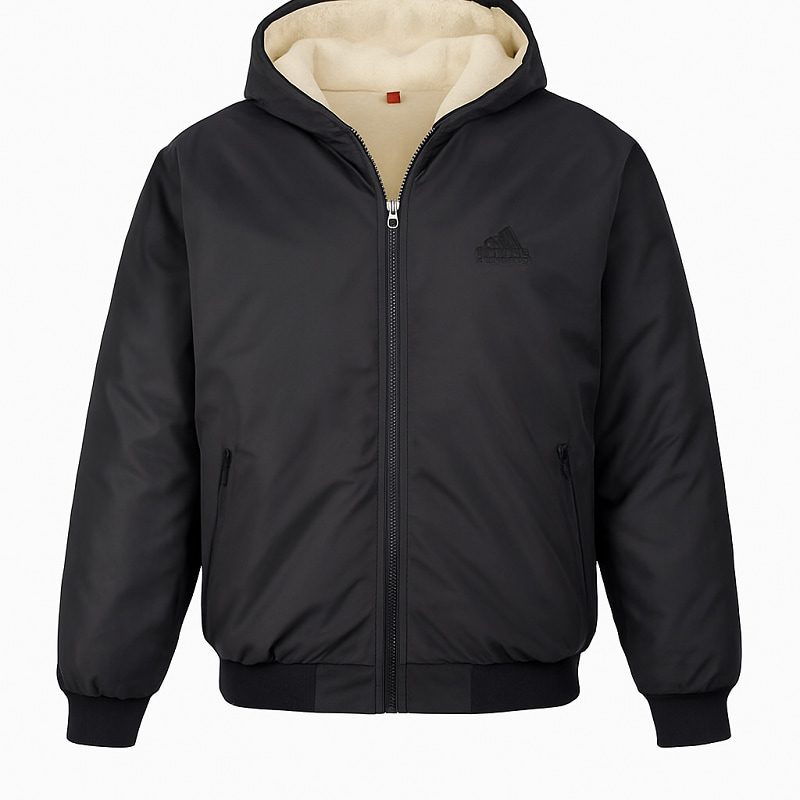 کاپشن مردانه مشکی داخل تمام خز مدل adidas-مشکی