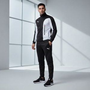 ست سوییشرت شلوار مردانه مشکی مدل MotorSport کفش ورزشی مردانه Nike مدل Tigo زیره سفید