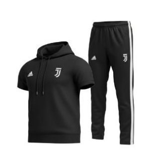 ست تیشرت کلاهدار و شلوار مردانه مدل Juventus-مشکی