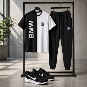 پکیج ست تیشرت شلوار bmw مردانه مدل Noman کفش ورزشی مدل Pavlo